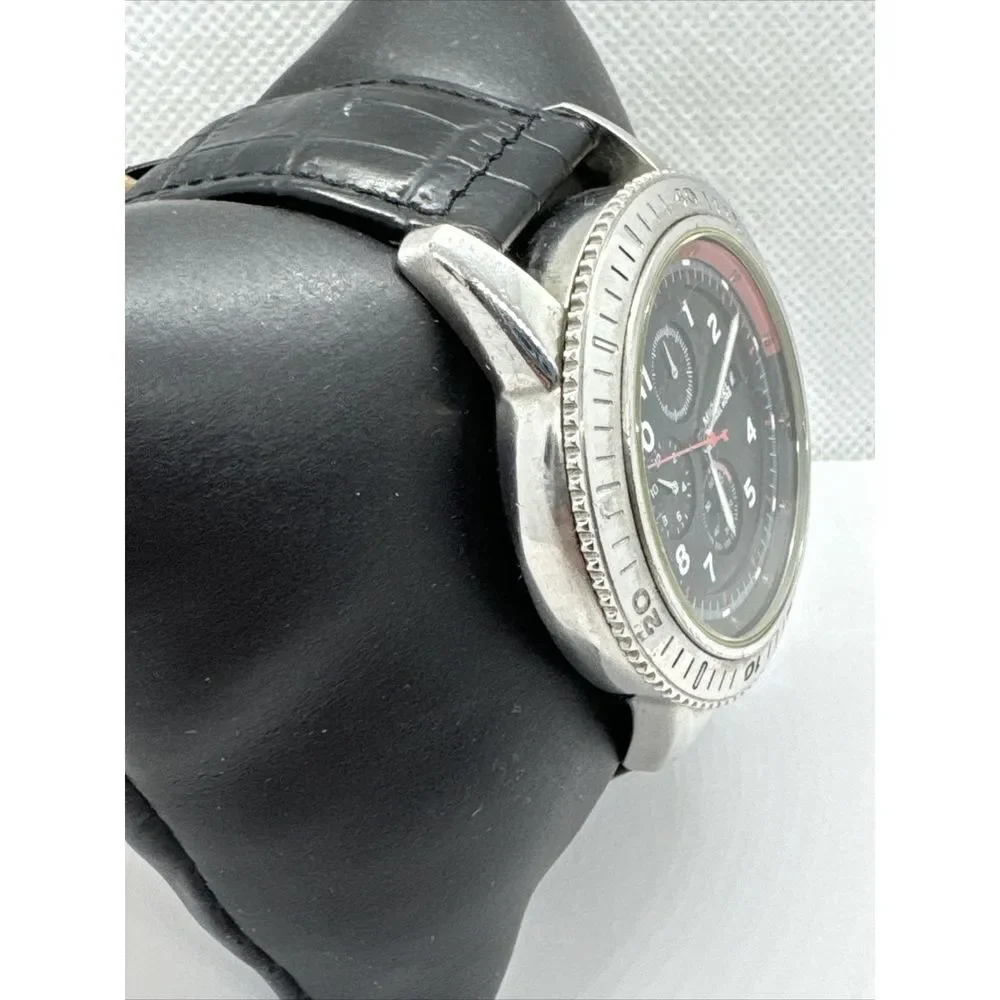 Michael Kors MK8018 Men's Black Leather Analog Dial Quartz Genuine Watch JNA851